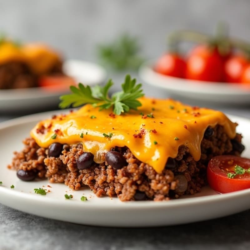 Lean Ground Beef and Black Bean Cheesy Bake