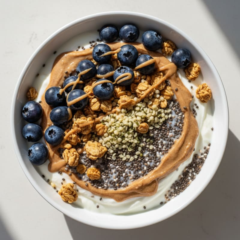 Creamy Greek Yogurt Parfait with Chia Seeds and Almond Butter