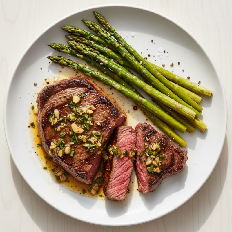Garlic Herb Steak with Roasted Asparagus