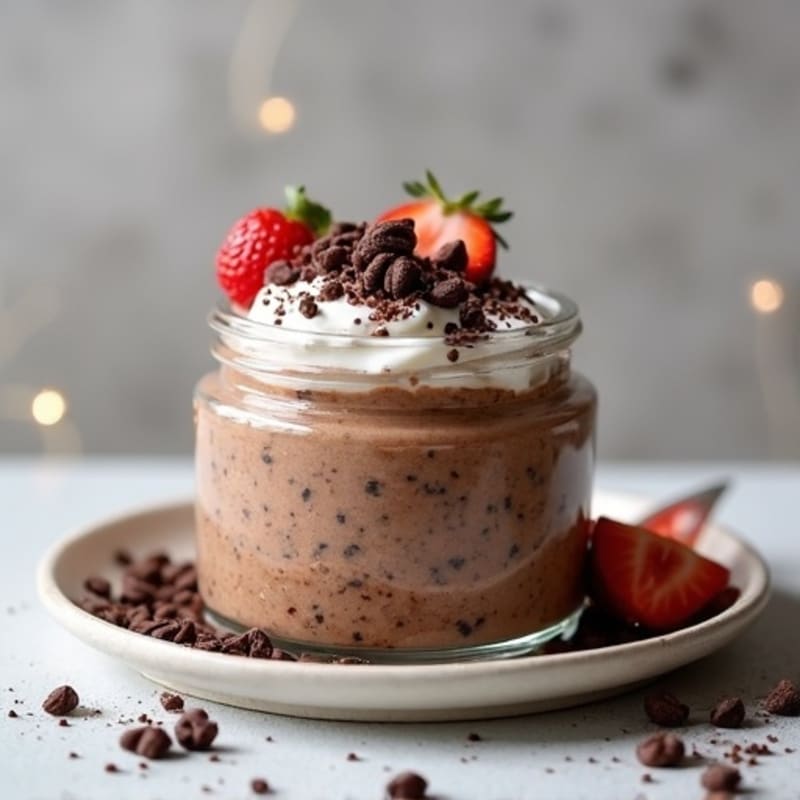 Dark Chocolate Protein-Packed Overnight Oats