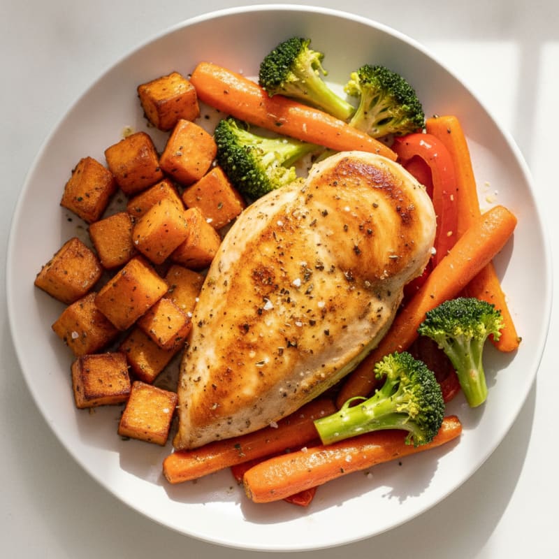 Pan-Seared Chicken with Roasted Vegetables