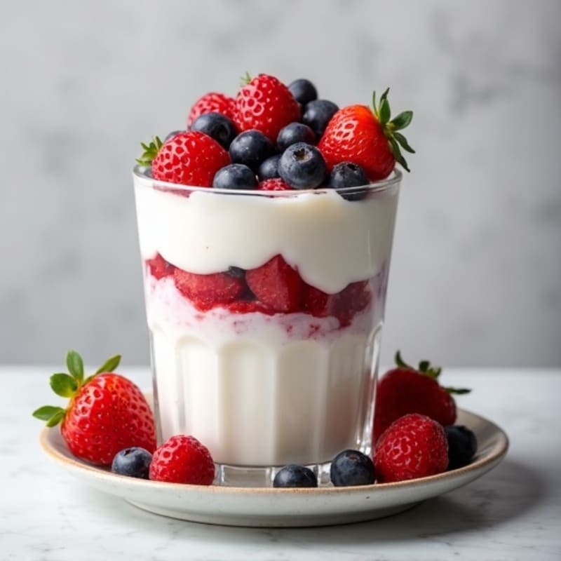 Silky Greek Yogurt Protein Parfait with Mixed Berries