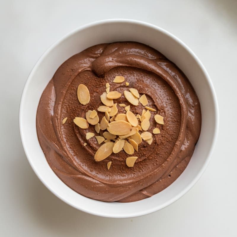 Silky Chocolate Protein Yogurt Bowl with Almonds