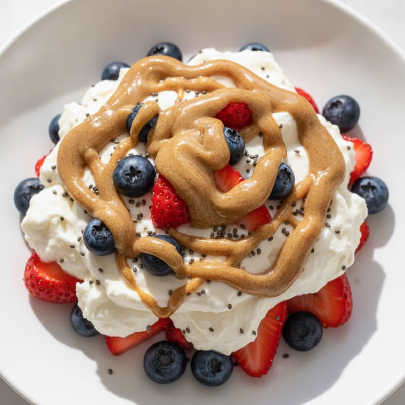 Vanilla Greek Yogurt Protein Parfait with Almond Butter