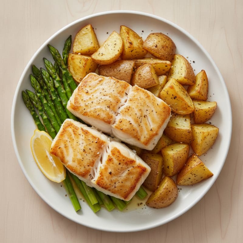 Pan-Seared Cod with Roasted Russet Potatoes