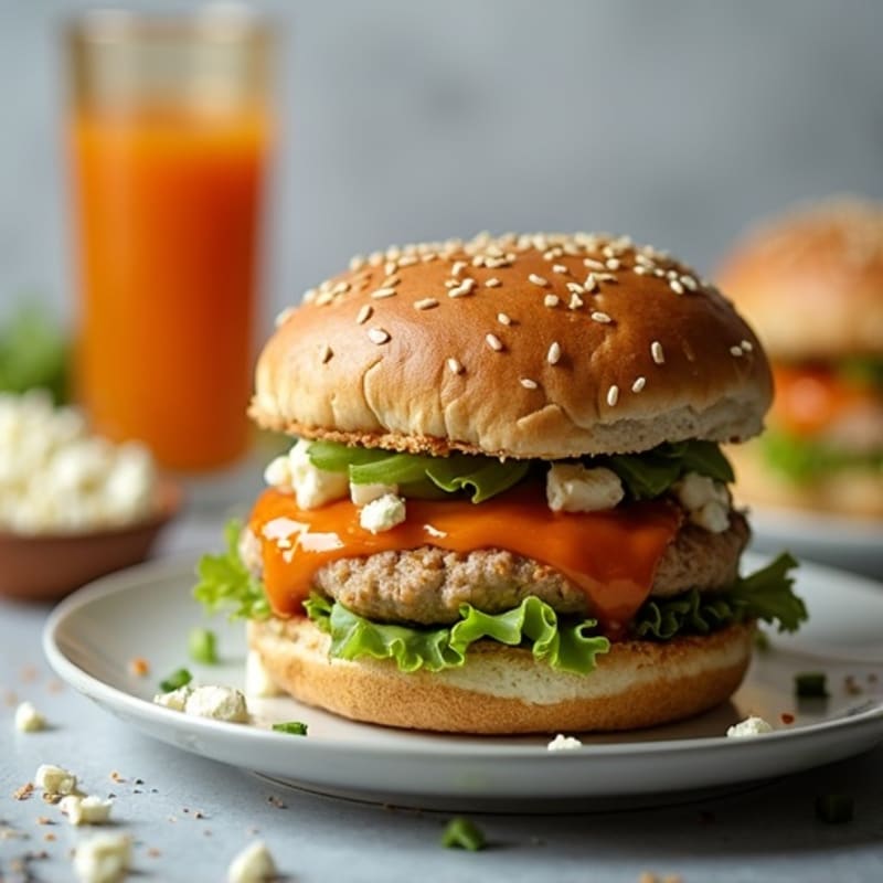 Spicy Buffalo Blue Cheese Turkey Burgers