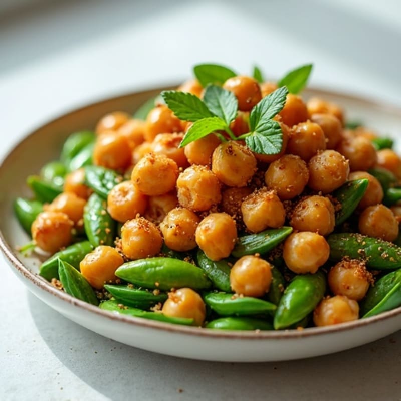 Crispy Roasted Chickpeas & Edamame Salad