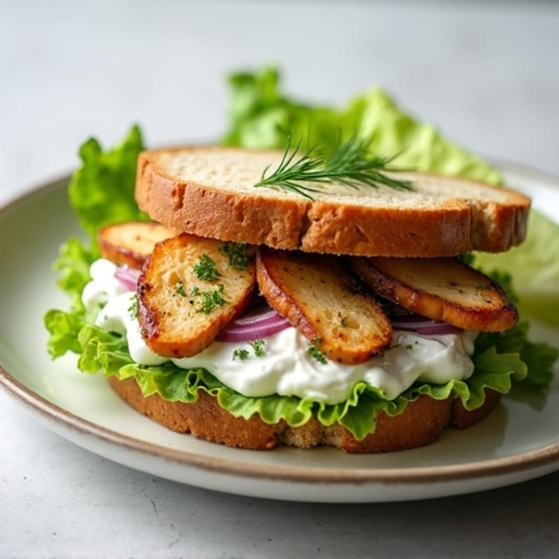 Herb-Roasted Chicken and Greek Yogurt Salad Sandwich
