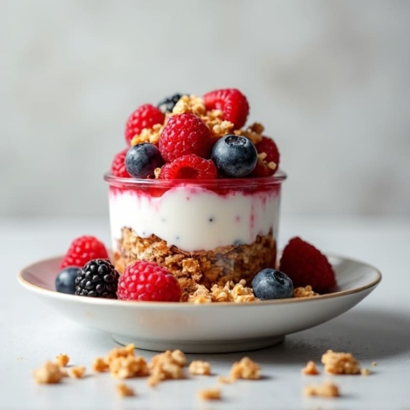 Creamy Greek Yogurt Parfait with Mixed Berries and Almond Butter