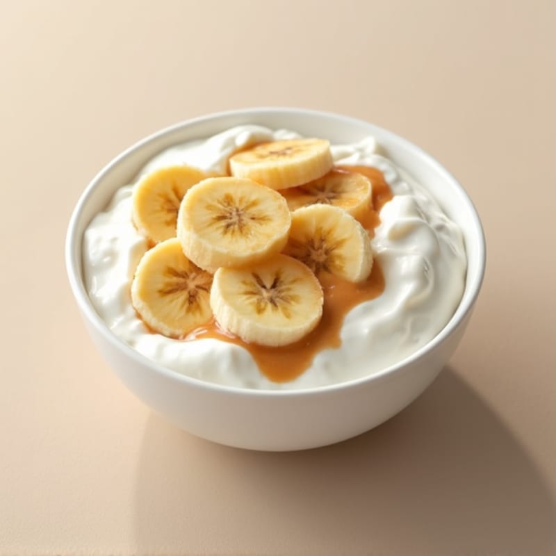 Greek Yogurt and Almond Butter with Sliced Banana