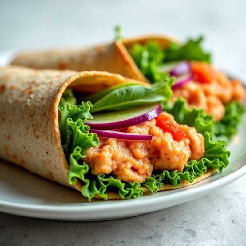 Fresh Spicy Tuna Wraps with Crispy Greens