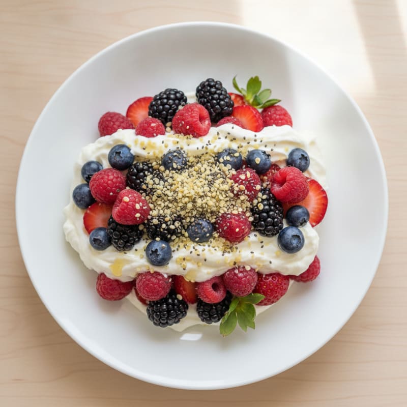 Greek Yogurt Protein Parfait with Mixed Berries