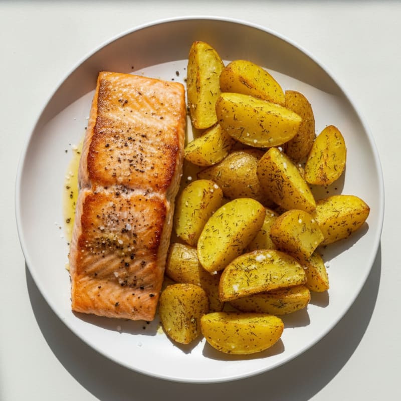 Pan-Seared Salmon with Roasted Dill Potatoes