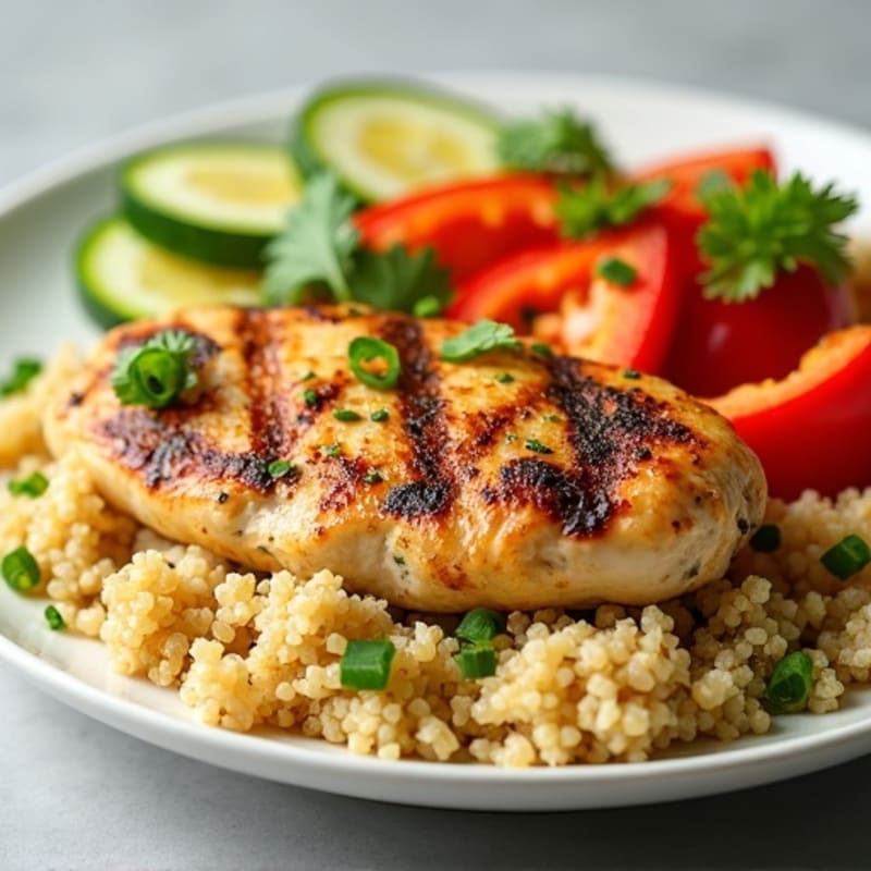 Lemon-Herb Grilled Chicken with Quinoa and Fresh Vegetables