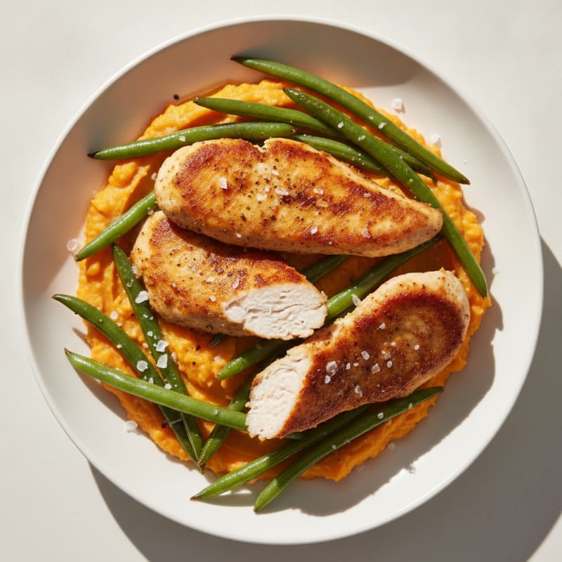 Chicken Tenderloin with Sweet Potato Mash