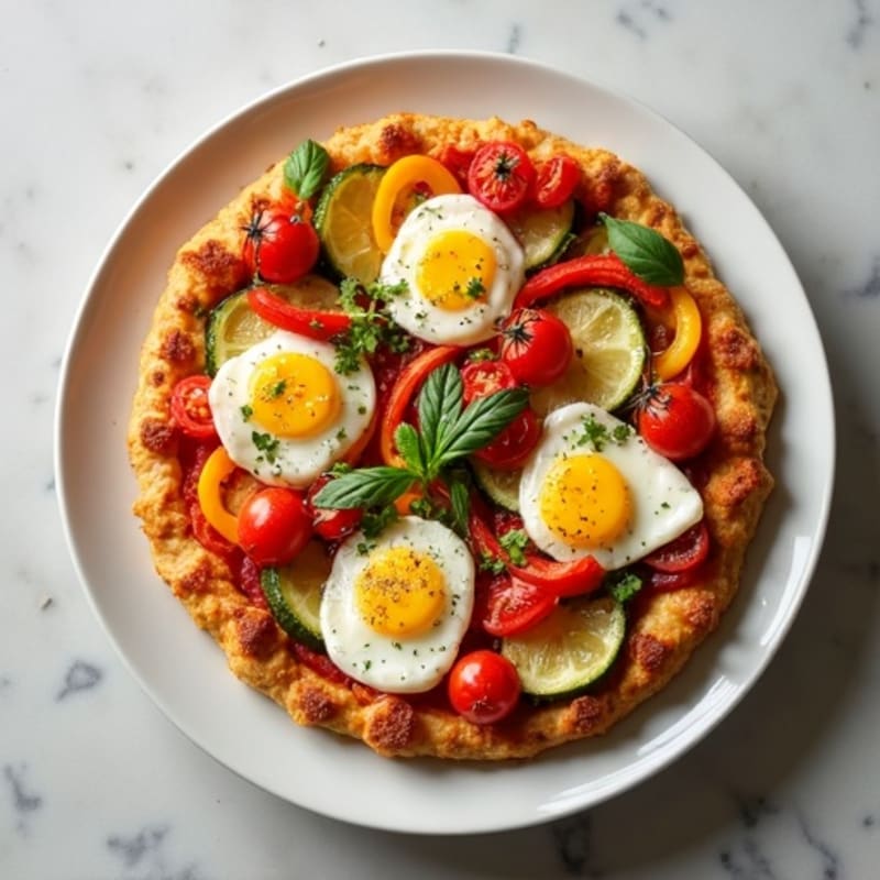 Crispy Chicken Crust Pizza with Roasted Vegetables