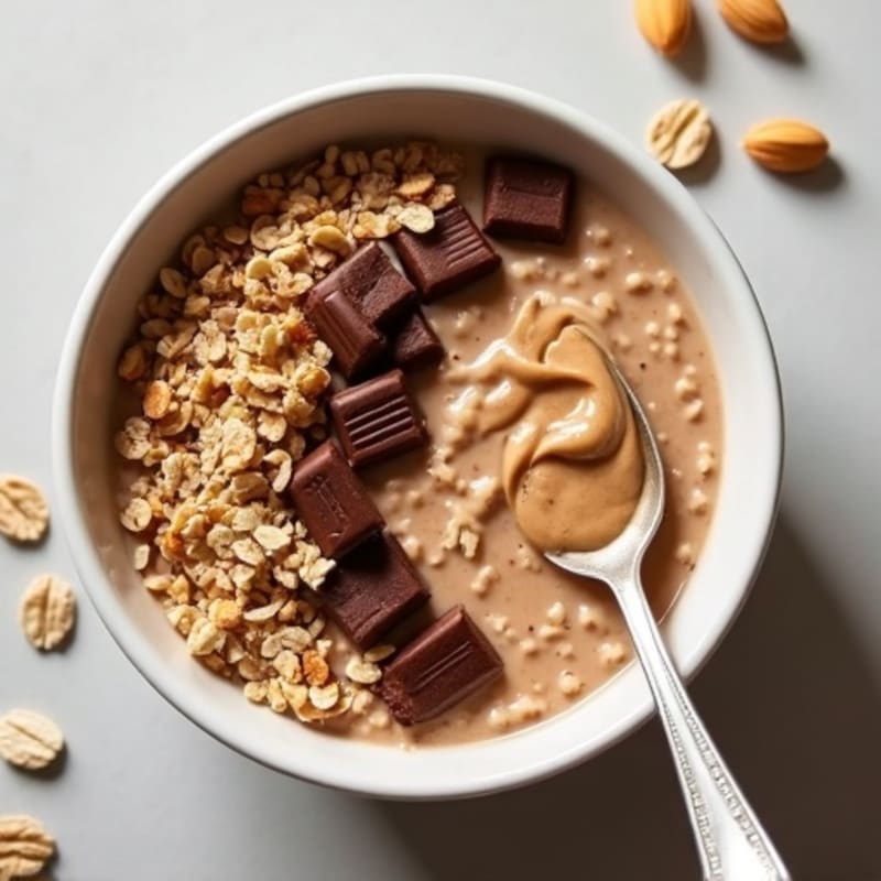 Creamy Peanut Butter Chocolate Protein Oats
