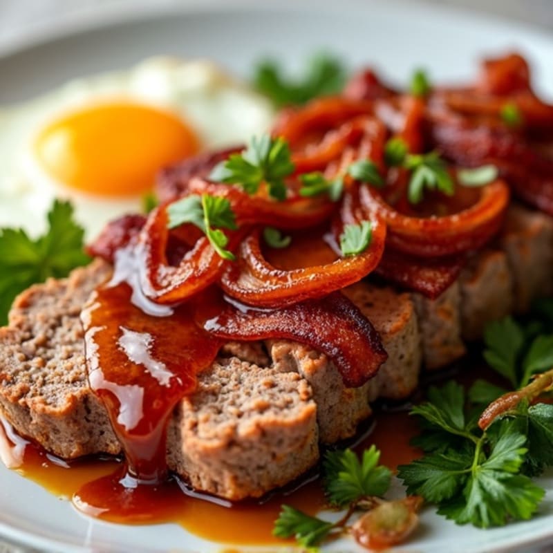 Lean Meatloaf with Crispy Bacon and Tangy BBQ Glaze