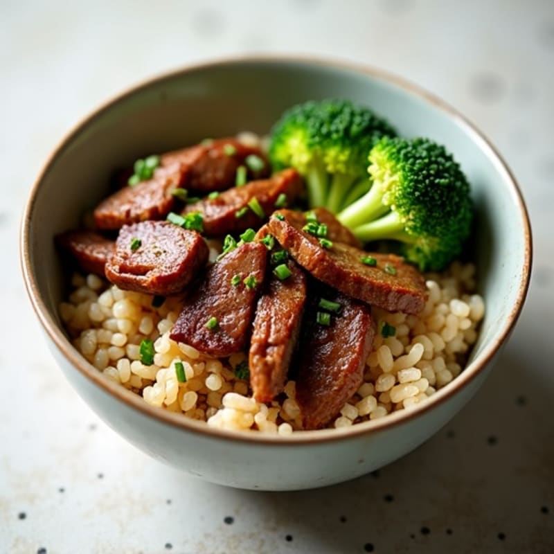 Ginger-Garlic Beef and Broccoli Rice Bowl