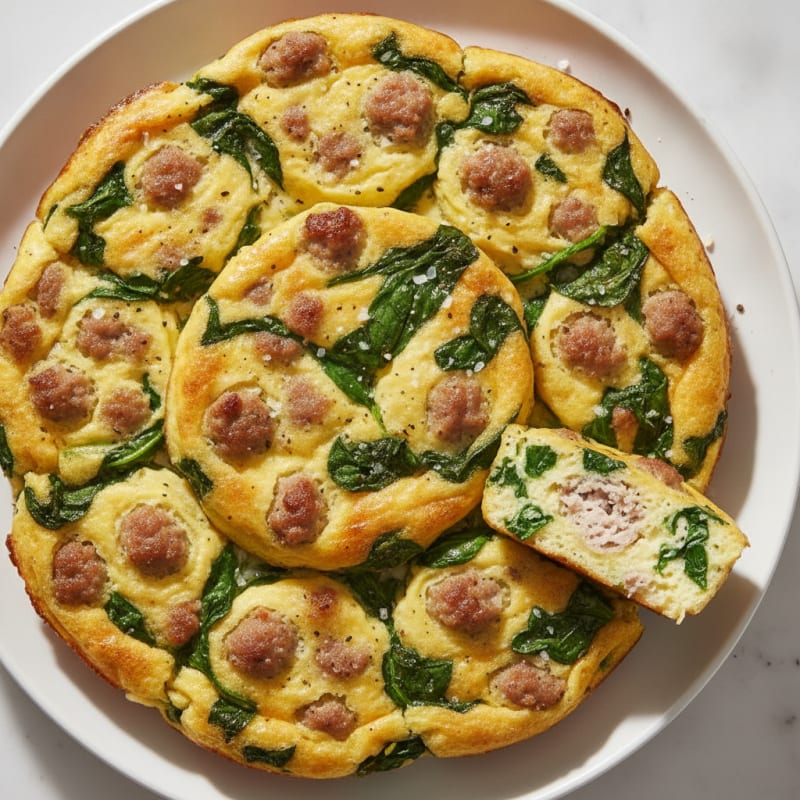 Sausage and Spinach Egg Bites
