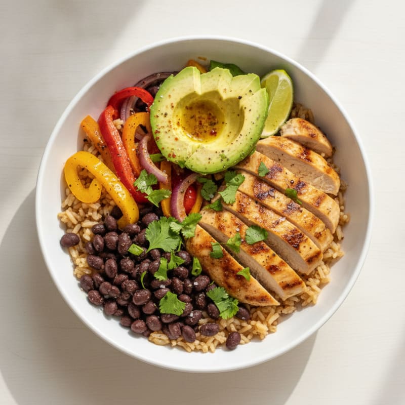 Chicken Burrito Bowl with Black Beans