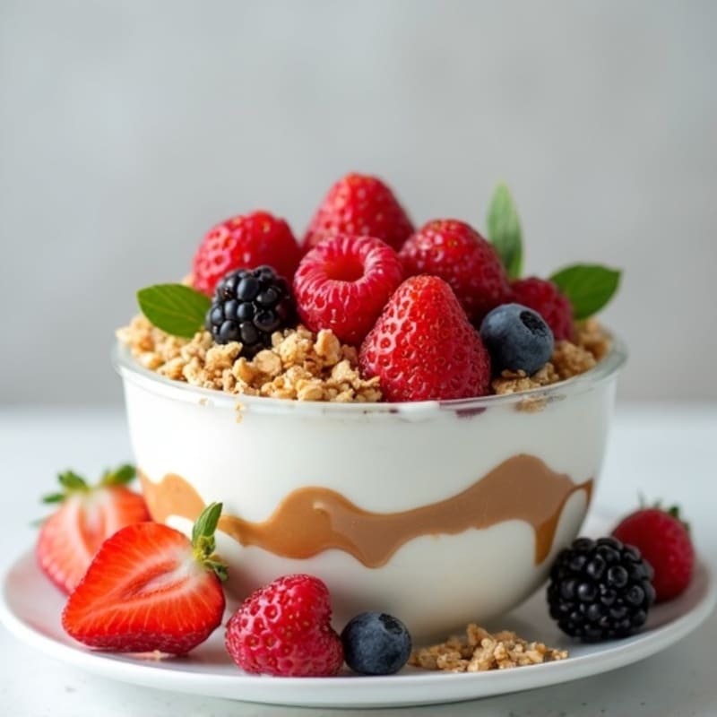Greek Yogurt Parfait with Fresh Berries and Almond Butter