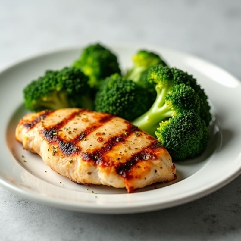 Grilled Chicken Breast with Steamed Broccoli