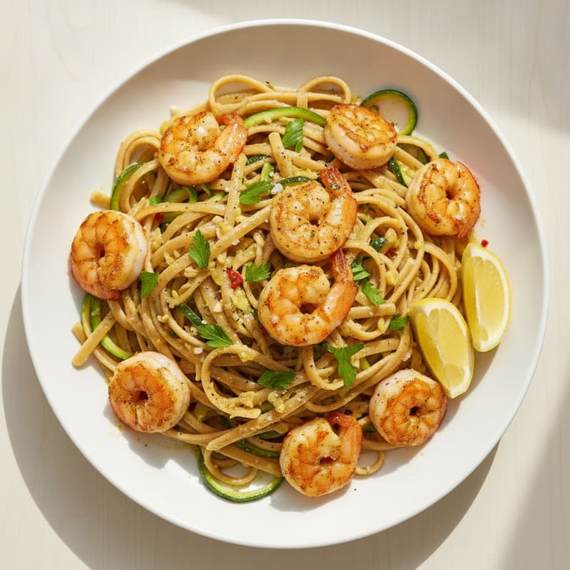 Garlic Butter Shrimp Scampi with Linguine