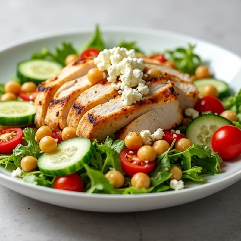 Fresh Chopped Vegetable Salad with Creamy Feta