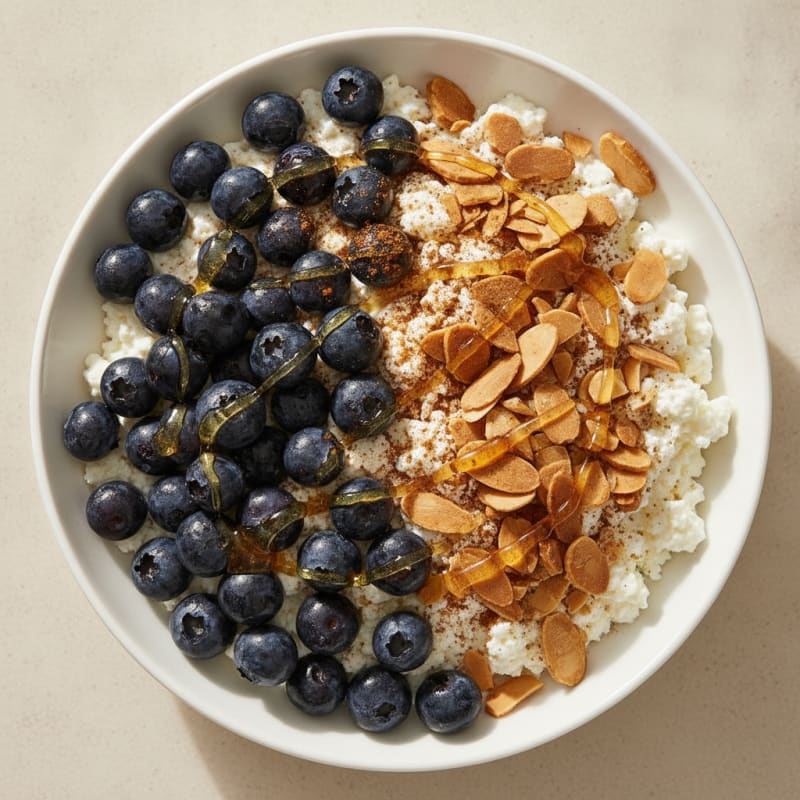 Cottage Cheese Berry Bowl with Almonds
