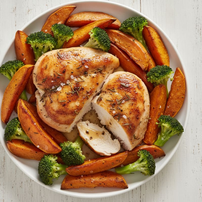 Herb-Roasted Chicken with Root Vegetables & Broccoli