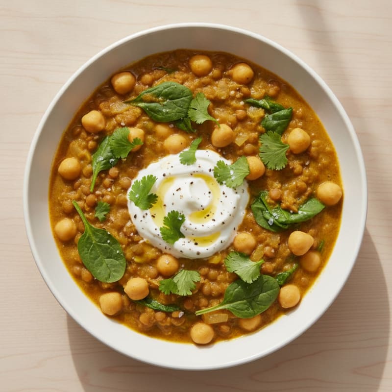 Lentil and Chickpea Coconut Curry