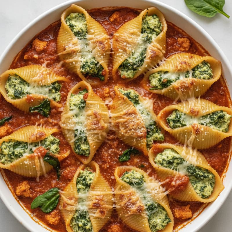 Baked Spinach Ricotta Stuffed Shells