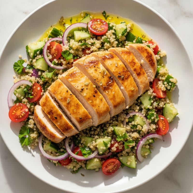 Lemon Herb Chicken and Quinoa Salad