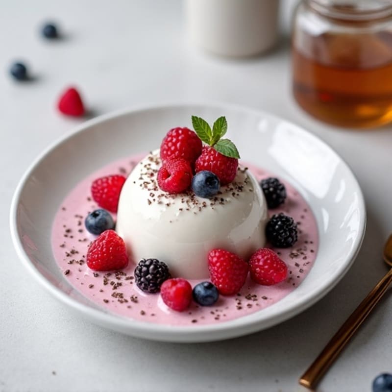 Greek Yogurt Protein Mousse with Mixed Berries