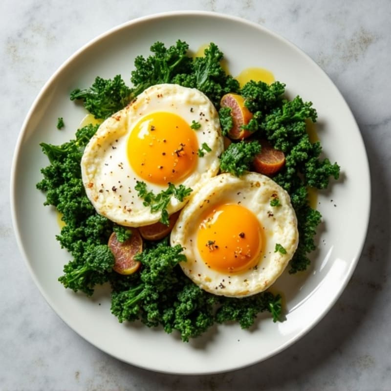 High-Protein Scrambled Eggs with Sautéed Greens
