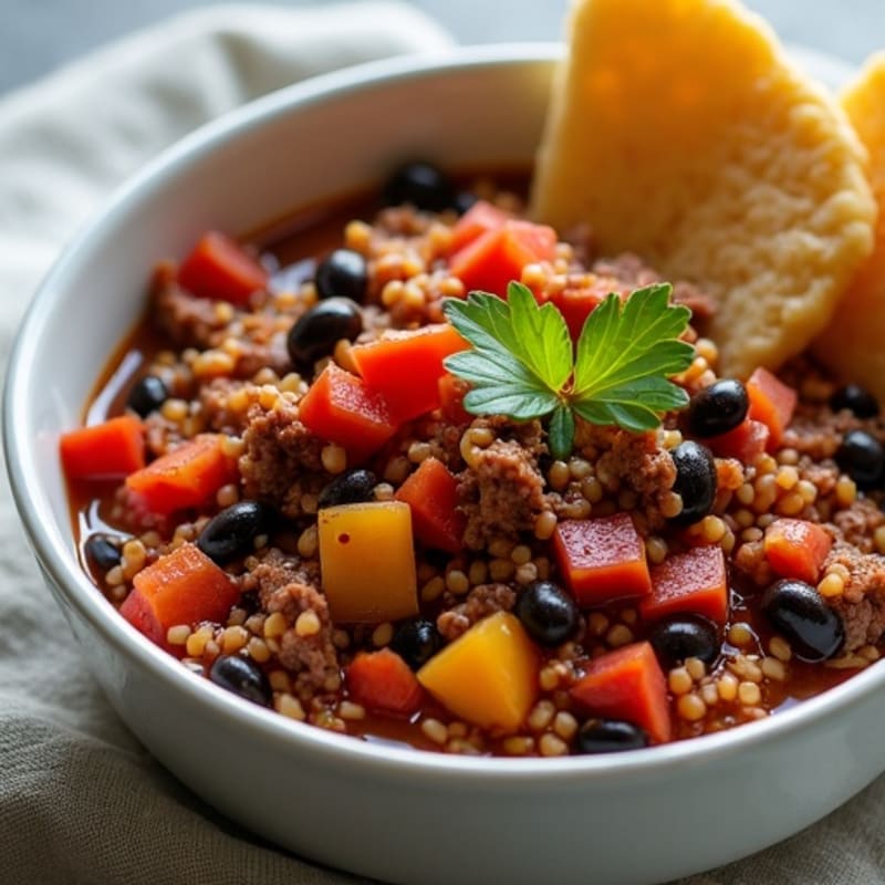 Hearty Black Bean and Ground Beef Chili