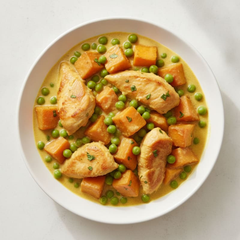 Sweet Potato and Pea Curry with Chicken