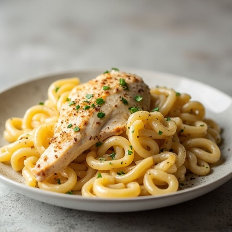 Creamy Garlic Chicken Alfredo with Whole Wheat Pasta