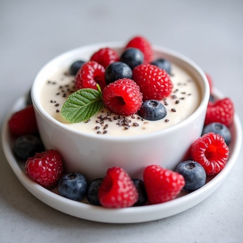 Greek Yogurt Protein Mousse with Mixed Berries