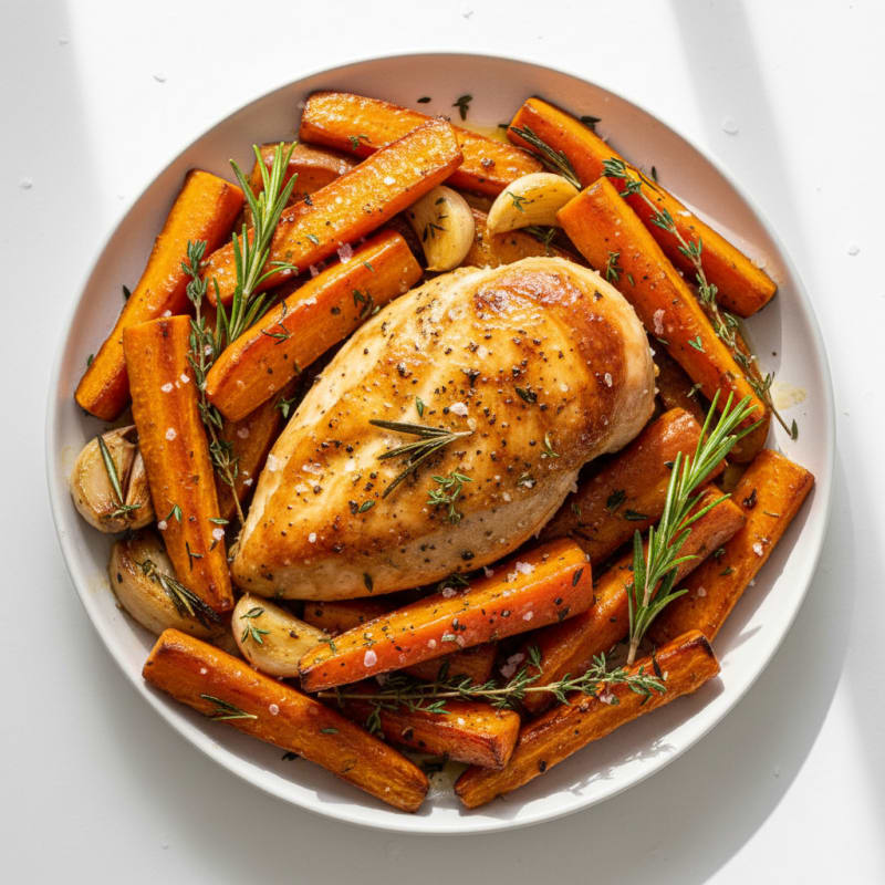 Garlic Herb Roasted Chicken with Root Vegetables