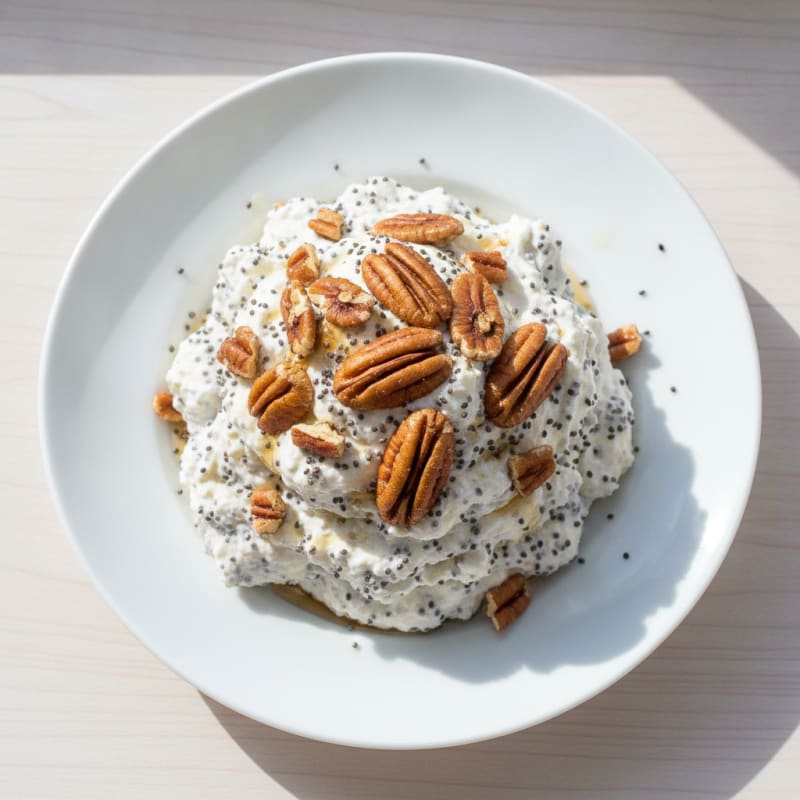 Greek Yogurt Protein Mousse with Chia and Pecans