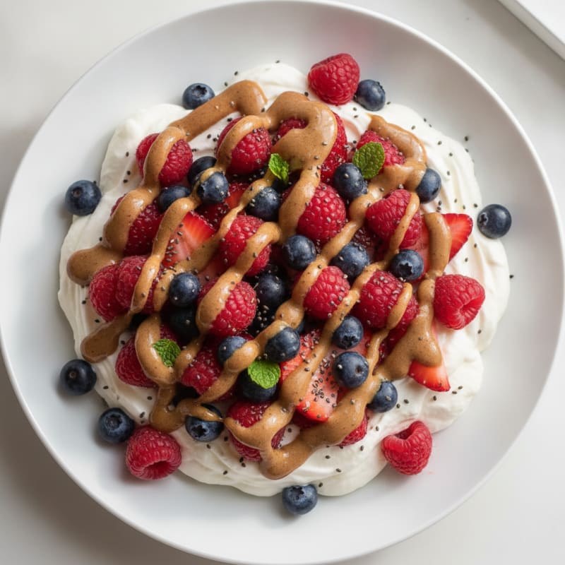 Silky Greek Yogurt Protein Mousse with Berries