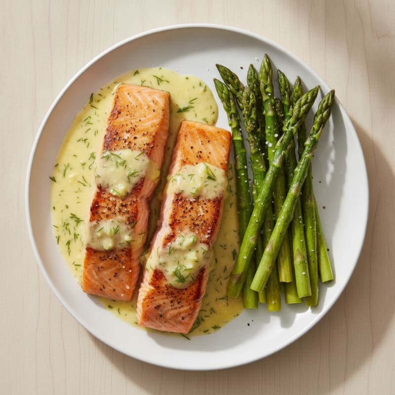 Pan-Seared Salmon with Lemon-Dill Sauce