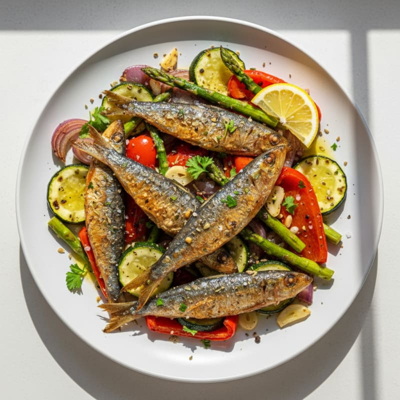Sardine and Roasted Vegetable Medley