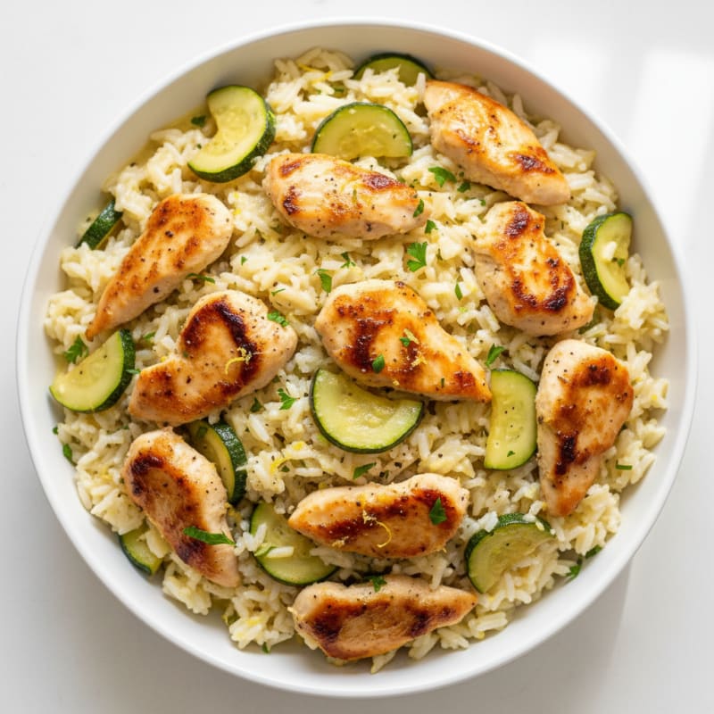 Creamy Lemon Chicken and Zucchini Rice