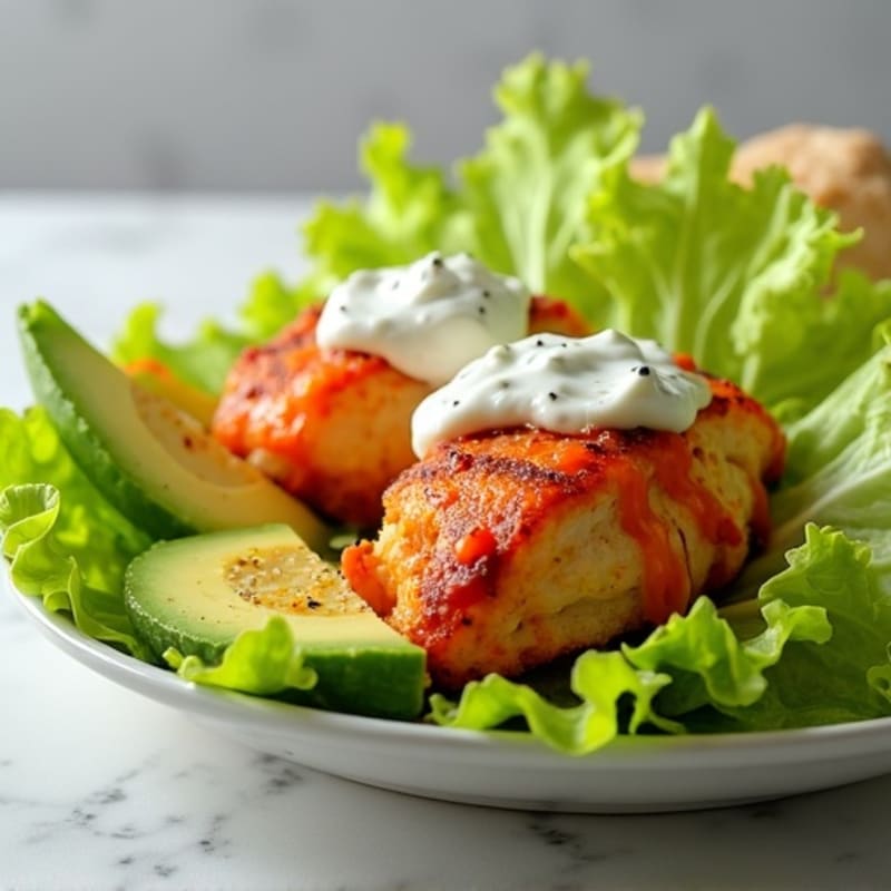 Spicy Buffalo Ranch Chicken Lettuce Wrap