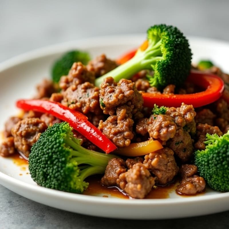 Sesame Garlic Ginger Ground Beef Stir-Fry