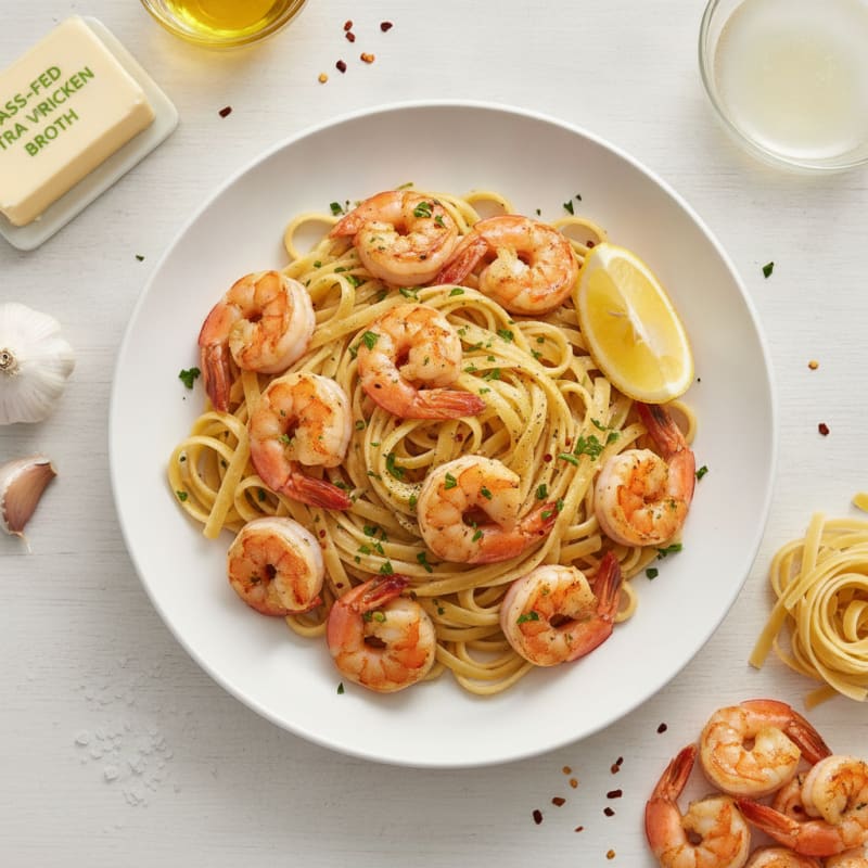 Garlic Butter Shrimp Scampi with Linguine