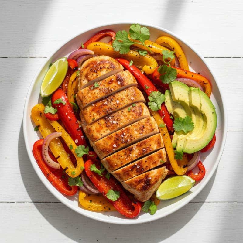 Zesty Chicken with Charred Peppers and Avocado